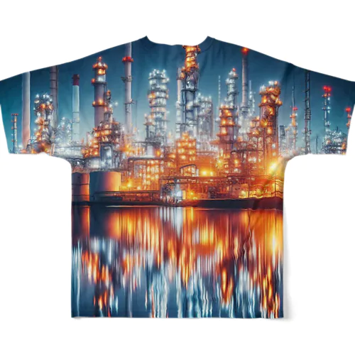 コンビナート夜景 フルグラフィックTシャツ