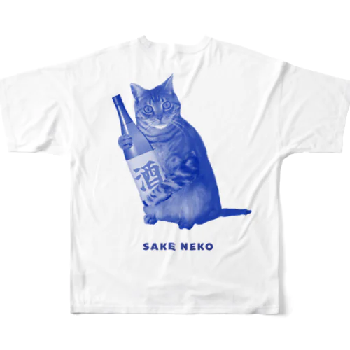 SAKE NEKO フルグラフィックTシャツ