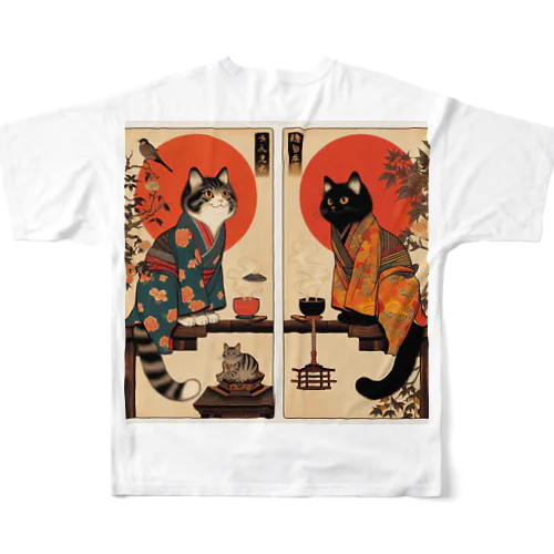 着物猫シリーズ フルグラフィックTシャツ