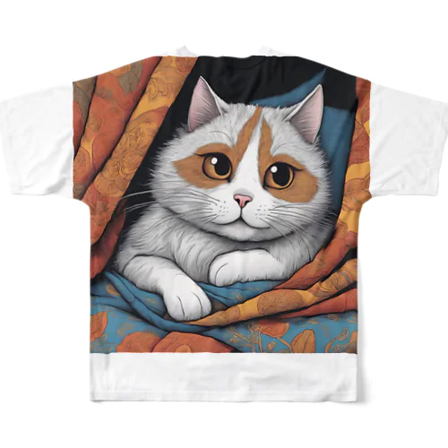 たぬき猫 All-Over Print T-Shirt