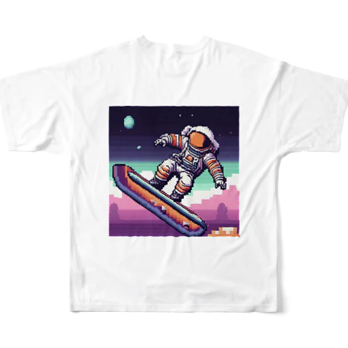 スノボーで宇宙までぶっ飛び フルグラフィックTシャツ