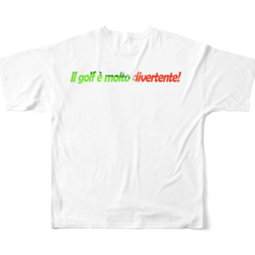 ゴルフめちゃ楽しい！イタリア語 フルグラフィックTシャツ