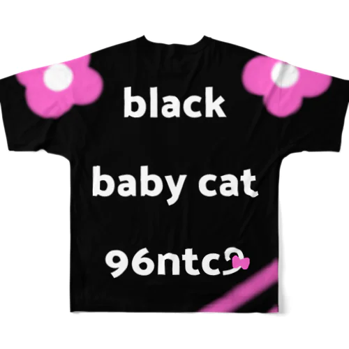 black baby cat フルグラフィックTシャツ