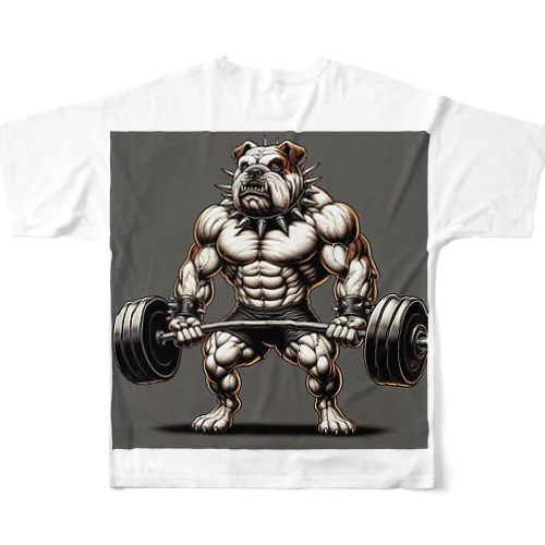 筋肉犬 フルグラフィックTシャツ