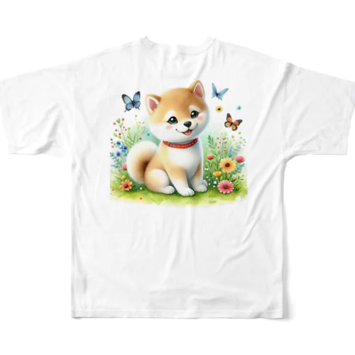 柴犬「まめ太」のキャラクターグッズです！ フルグラフィックTシャツ