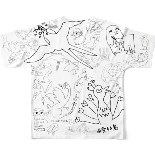 Kさんの鳥フルグラフィックTシャツ All-Over Print T-Shirt