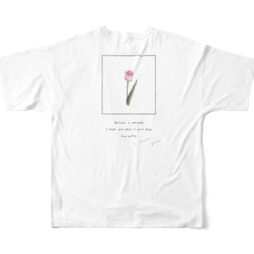 🍧 Strawberry Shaved Ice Tulip . All-Over Print T-Shirt