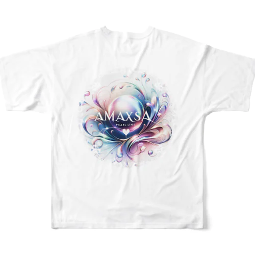 Amaxsaパールライン-Pearl-line【バックプリント】 All-Over Print T-Shirt