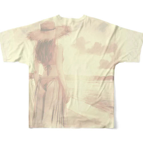 sunset  transparent フルグラフィックTシャツ