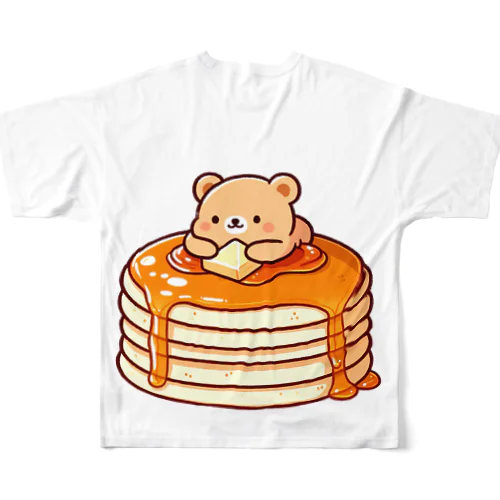 ホットケーキとクマさん All-Over Print T-Shirt