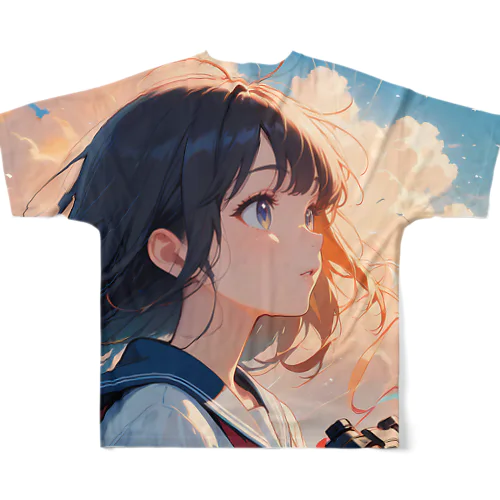未来を見る少女 All-Over Print T-Shirt