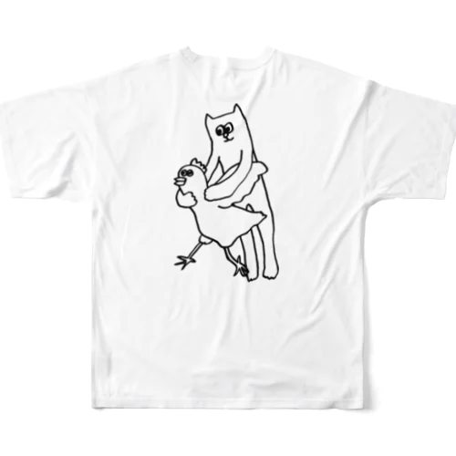 ひと狩りいったネコ All-Over Print T-Shirt