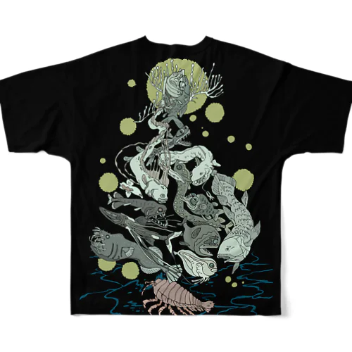 深海魚Tシャツ フルグラフィックTシャツ