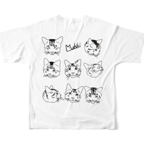 いっぱいシンプルむっきーちゃん All-Over Print T-Shirt