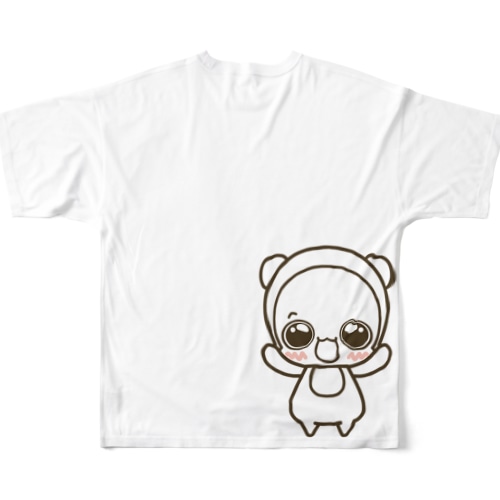 白くまパンダ 背面BIG All-Over Print T-Shirt