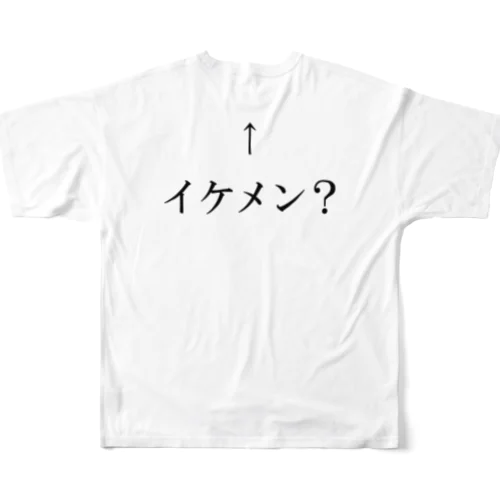 自称イケメン フルグラフィックTシャツ