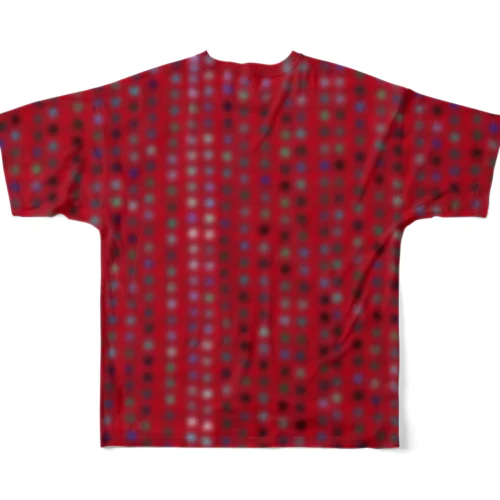 ぼんやりドット RED フルグラフィックTシャツ