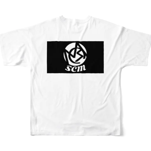 SCM black LOGO Tシャツ  All-Over Print T-Shirt