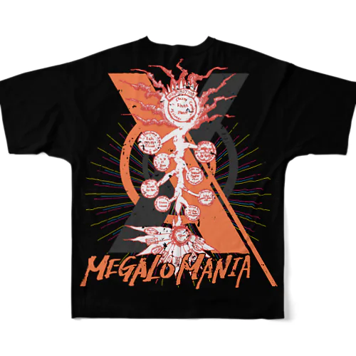 【KJデザイン】MEGALO MANIA-005-BK #MGLMNA All-Over Print T-Shirt