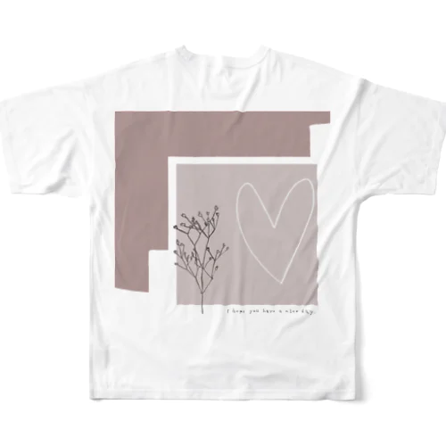 かすみ草 heart All-Over Print T-Shirt
