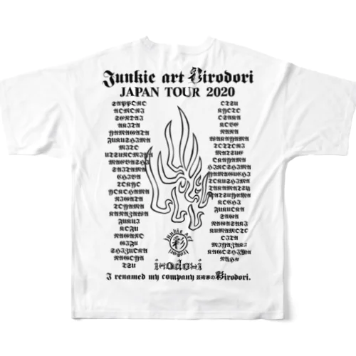 彩irodori JAPAN TOUR 2020 黒プリント フルグラフィックTシャツ