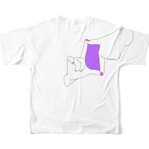 カラフル　ネイル　紫の空間 All-Over Print T-Shirt