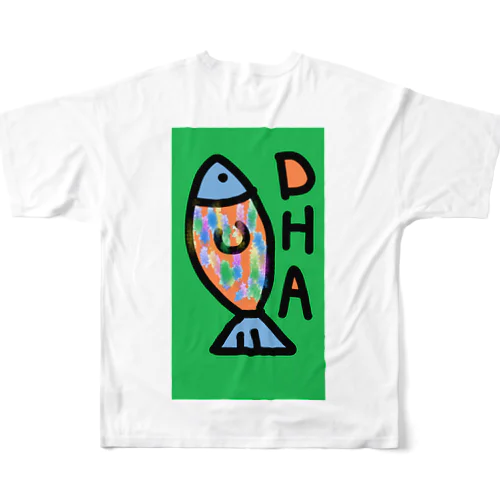 DHAは大事です フルグラフィックTシャツ