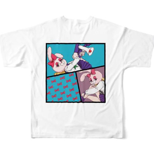 うさぎ頭のセーラー少女 All-Over Print T-Shirt