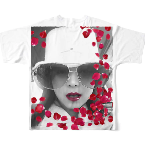 薔薇 front フルグラフィックTシャツ