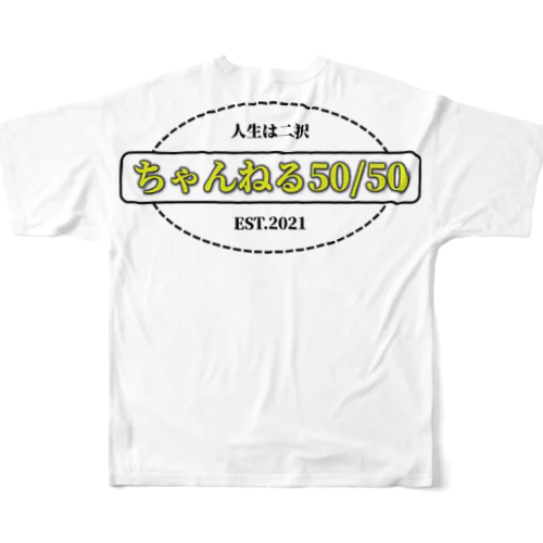 ちゃんねる50/50　LOGO All-Over Print T-Shirt