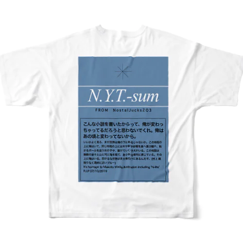 N.Y.T.-sum hi-liteオマージュ フルグラフィックTシャツ