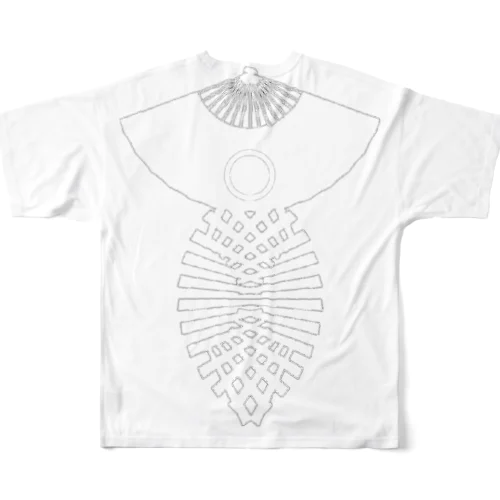 逆扇 白 All-Over Print T-Shirt