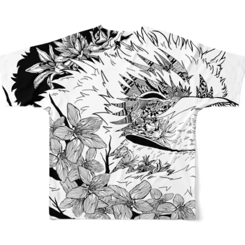 サモエドさくら（ヒルシュ風） フルグラフィックTシャツ