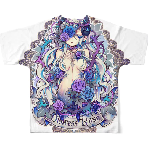 Distress Rose（For Backprint） フルグラフィックTシャツ