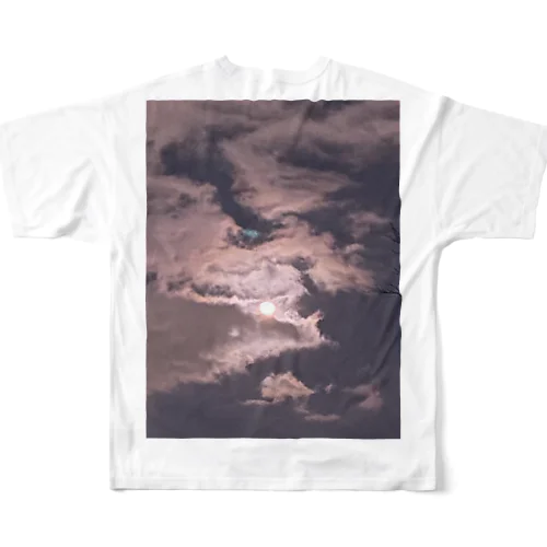 雲と月 All-Over Print T-Shirt