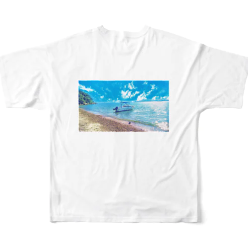 常夏の海とサッカーボール All-Over Print T-Shirt