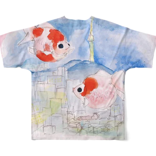 ピンポンパールと、どこかの街 All-Over Print T-Shirt