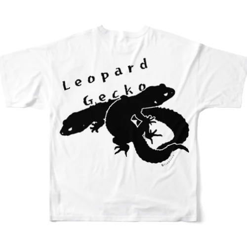 レオパブラックシルエット フルグラフィックTシャツ