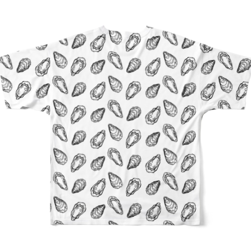 牡蠣　総柄 All-Over Print T-Shirt