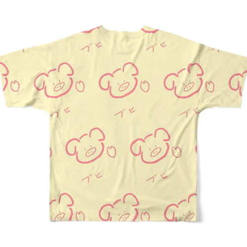 ブヒブヒ豚 フルグラフィックTシャツ