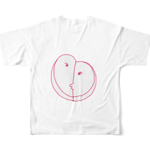 君とぼく　you &me フルグラフィックTシャツ