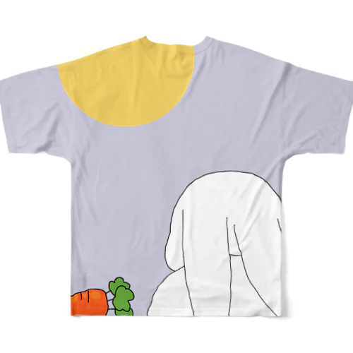 お月さま  ウサたん フルグラフィックTシャツ