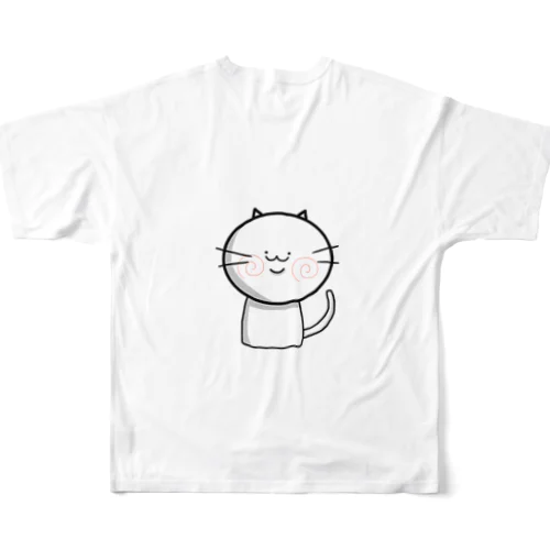 二重アゴのねこ フルグラフィックTシャツ