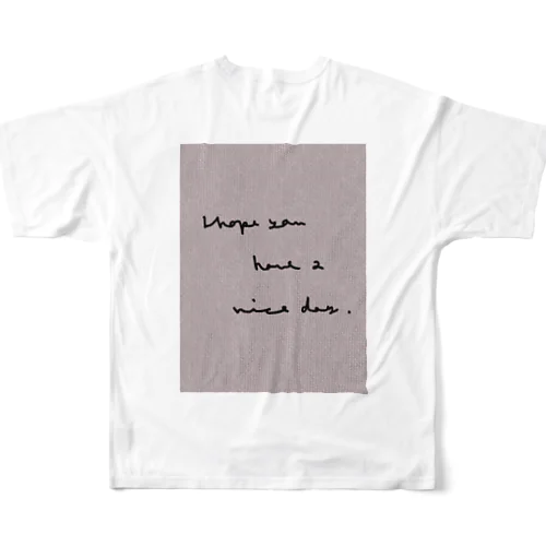 洋書風 message All-Over Print T-Shirt