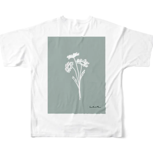 lace Flower *gray green  All-Over Print T-Shirt