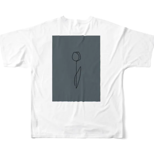 dark gray green blue フルグラフィックTシャツ