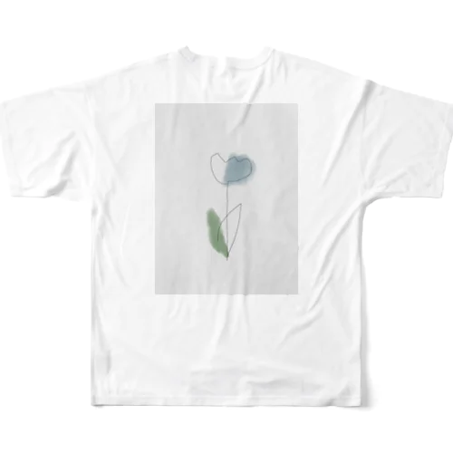 Art  lightblue green *tulip フルグラフィックTシャツ