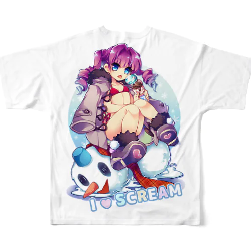 I♥SCREAM（For Backprint） All-Over Print T-Shirt