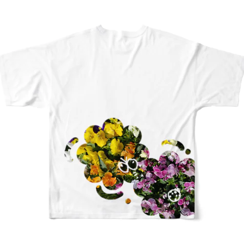 花壇　パンジー　ビオラ All-Over Print T-Shirt