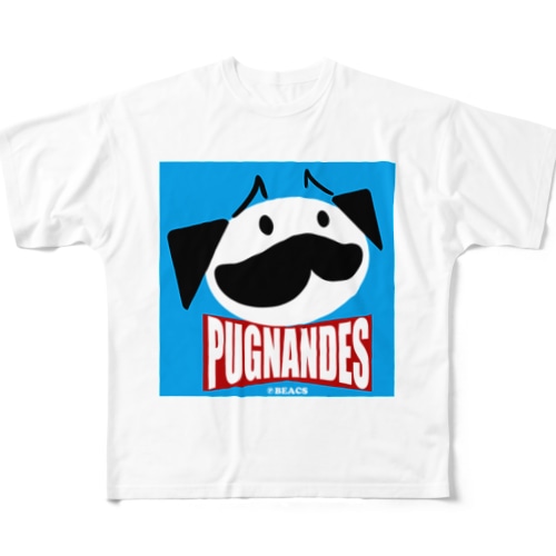 PUGNANDES2022‗Blue All-Over Print T-Shirt